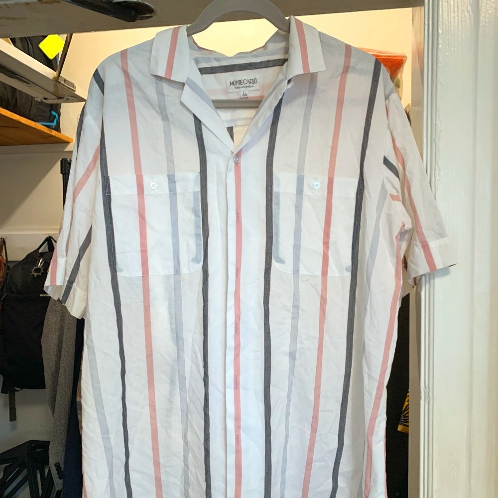 Vintage casual button up shirt L short sleeve